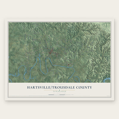 Hartsville-Trousdale County, Tennessee map print, the full design