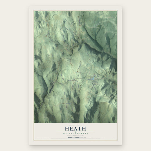 Heath, Massachusetts map print, the full design