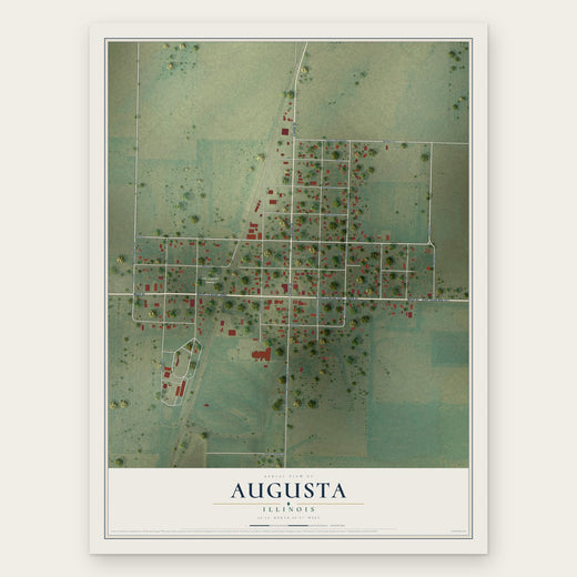Augusta, Illinois map print, the full design
