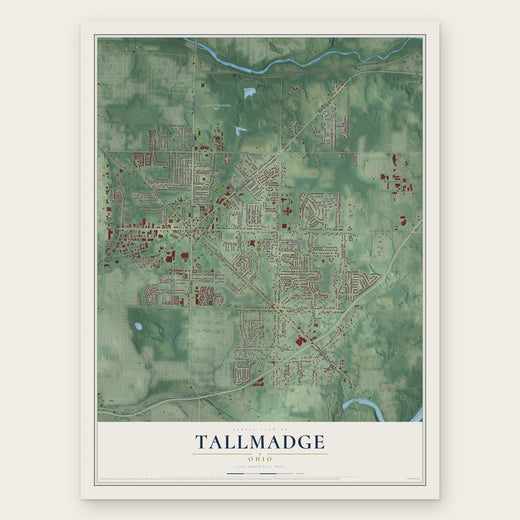Tallmadge, Ohio map print, the full design