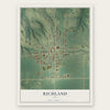Richland, Iowa map print, the full design