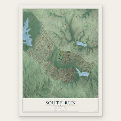 South Run, Virginia map print, the full design