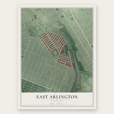 East Arlington, Maryland map print, the full design