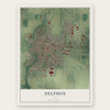 Delphos, Ohio map print, the full design
