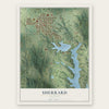 Sherrard, Illinois map print, the full design