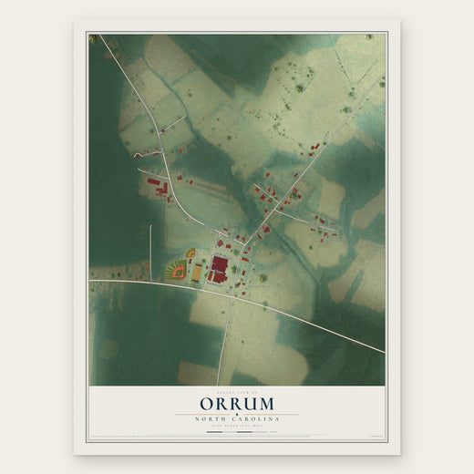 Orrum, North Carolina map print, the full design
