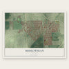 Midlothian, Illinois map print, the full design