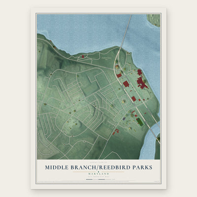 Middle Branch-Reedbird Parks, Maryland map print, the full design