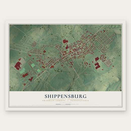 Shippensburg, Franklin County, Pennsylvania map print, the full design