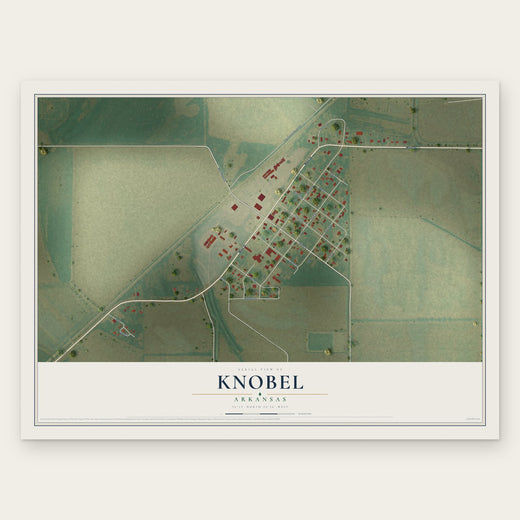 Knobel, Arkansas map print, the full design