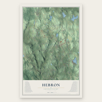 Hebron, Connecticut map print, the full design