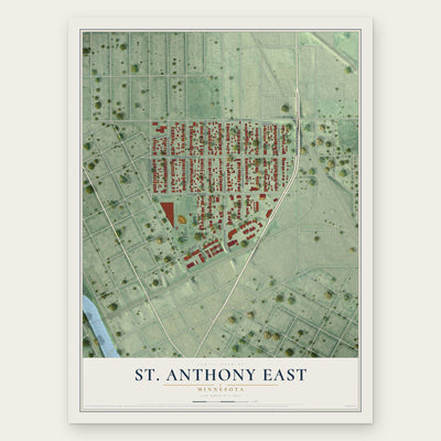 St. Anthony East, Minnesota map print, the full design