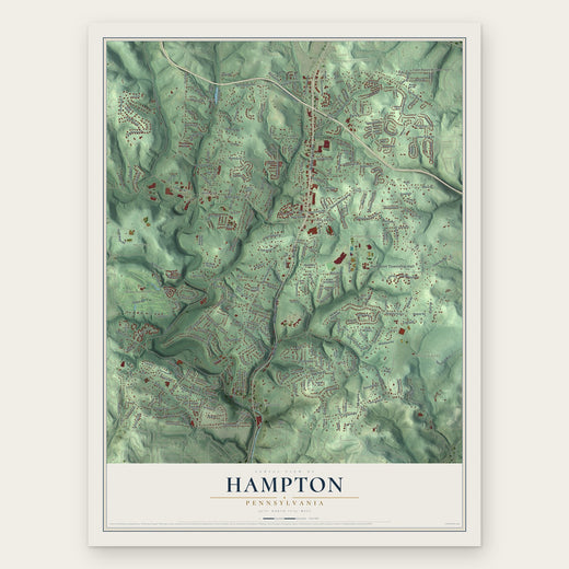 Hampton, Pennsylvania map print, the full design