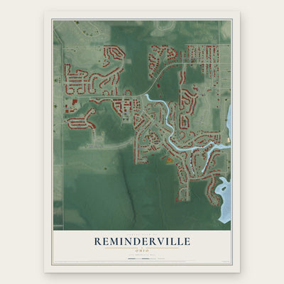 Reminderville, Ohio map print, the full design