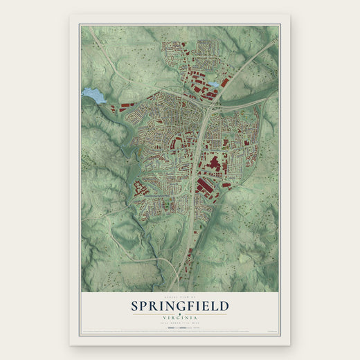 Springfield, Virginia map print, the full design
