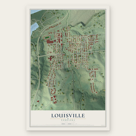 Louisville, Nebraska map print, the full design