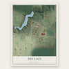 Des Lacs, North Dakota map print, the full design