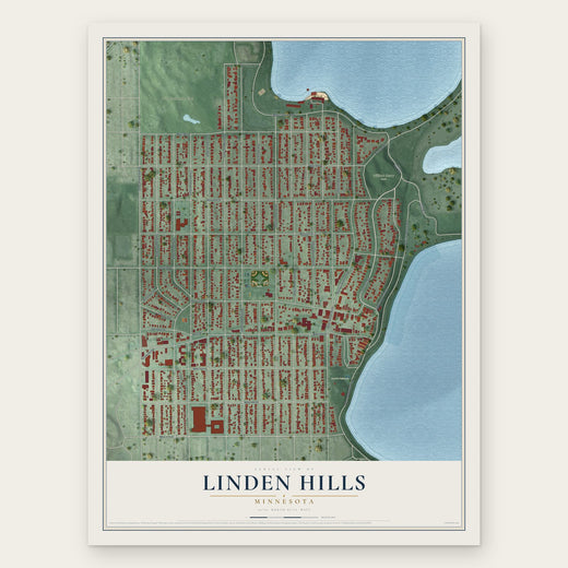 Linden Hills, Minnesota map print, the full design