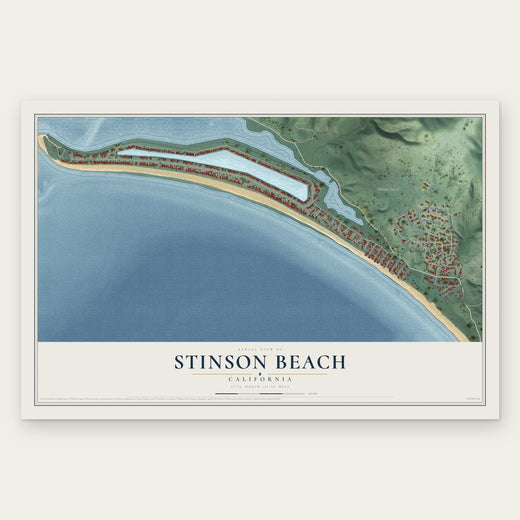 Stinson Beach, California map print, the full design