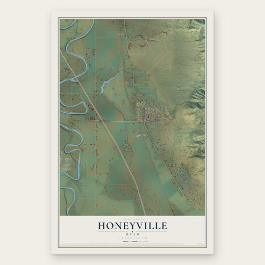 Honeyville, Utah map print, the full design