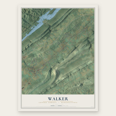 Walker, Centre County, Pennsylvania map print, the full design