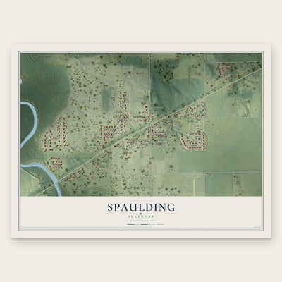 Spaulding, Illinois map print, the full design