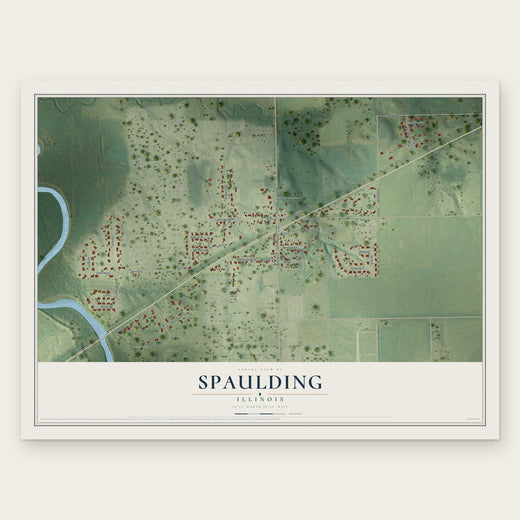 Spaulding, Illinois map print, the full design