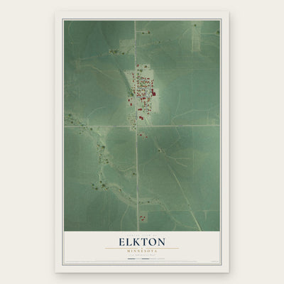Elkton, Minnesota map print, the full design