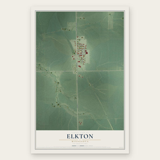 Elkton, Minnesota map print, the full design