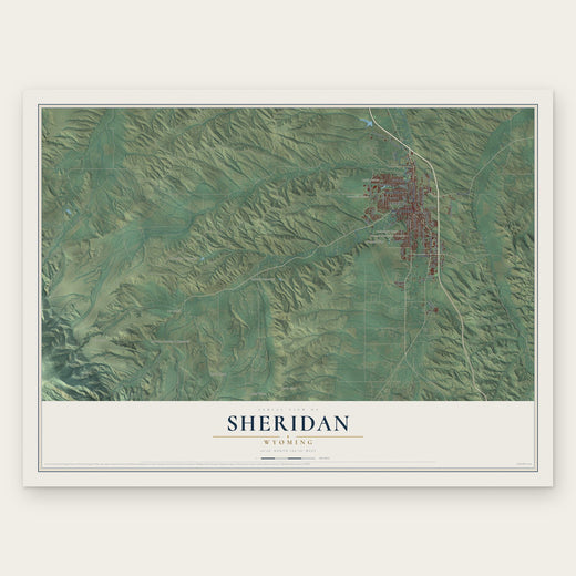 Sheridan, Wyoming map print, the full design
