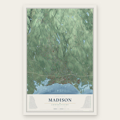 Madison, Connecticut map print, the full design