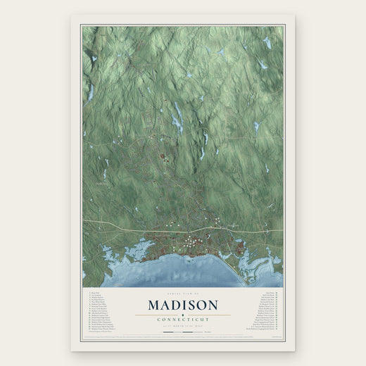 Madison, Connecticut map print, the full design
