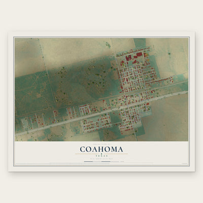 Coahoma, Texas map print, the full design