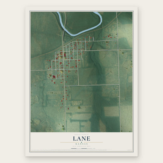 Lane, Kansas map print, the full design