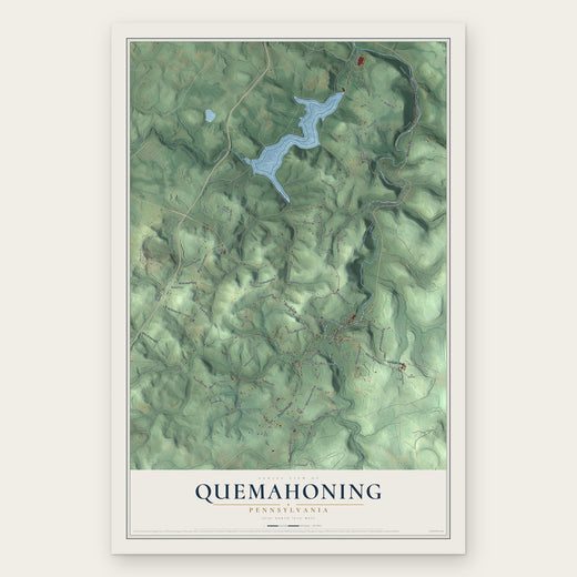 Quemahoning, Pennsylvania map print, the full design