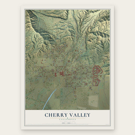 Cherry Valley, California map print, the full design