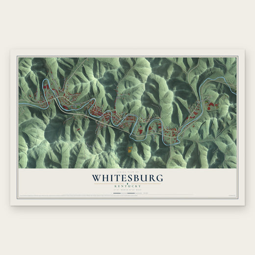 Whitesburg, Kentucky map print, the full design