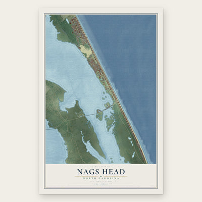 Nags Head, North Carolina map print, the full design