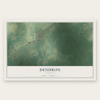 Dendron, Virginia map print, the full design