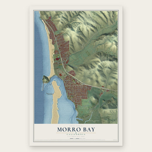 Morro Bay, California map print, the full design