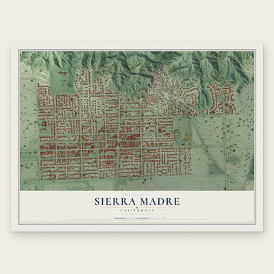 Sierra Madre, California map print, the full design