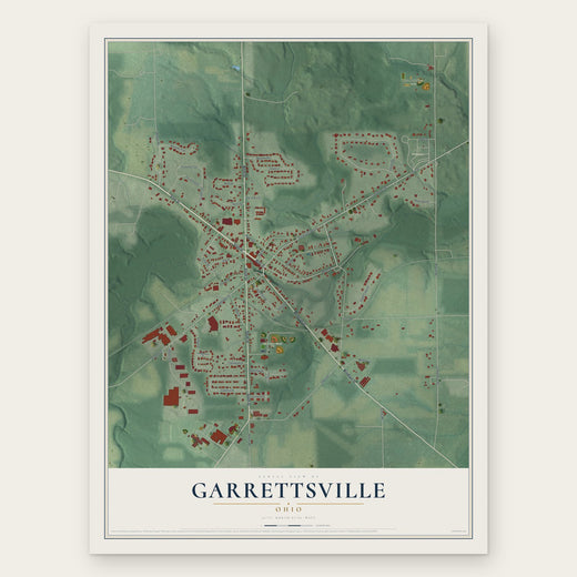 Garrettsville, Ohio map print, the full design