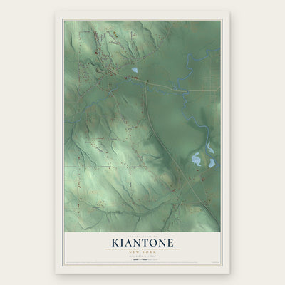 Kiantone, New York map print, the full design