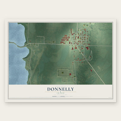 Donnelly, Idaho map print, the full design