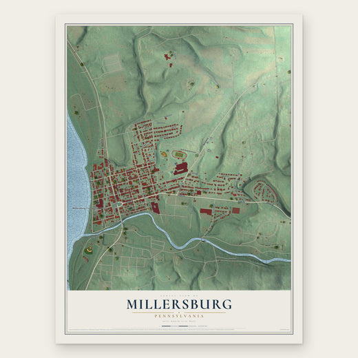 Millersburg, Pennsylvania map print, the full design