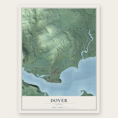 Dover, Idaho map print, the full design