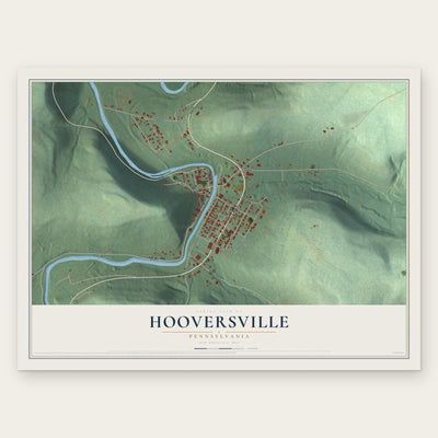 Hooversville, Pennsylvania map print, the full design