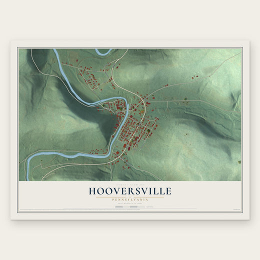 Hooversville, Pennsylvania map print, the full design