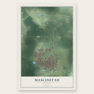 Mascoutah, Illinois map print, the full design