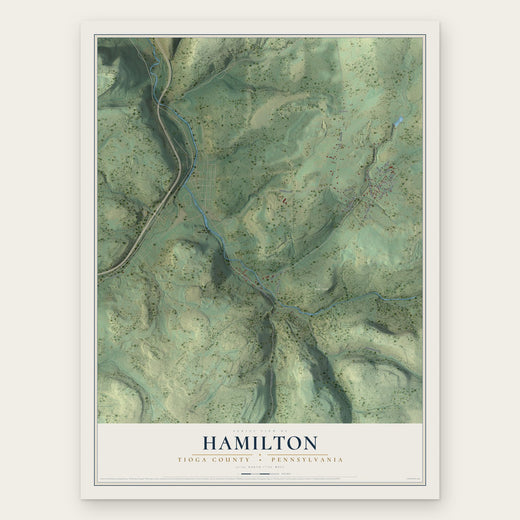Hamilton, Tioga County, Pennsylvania map print, the full design